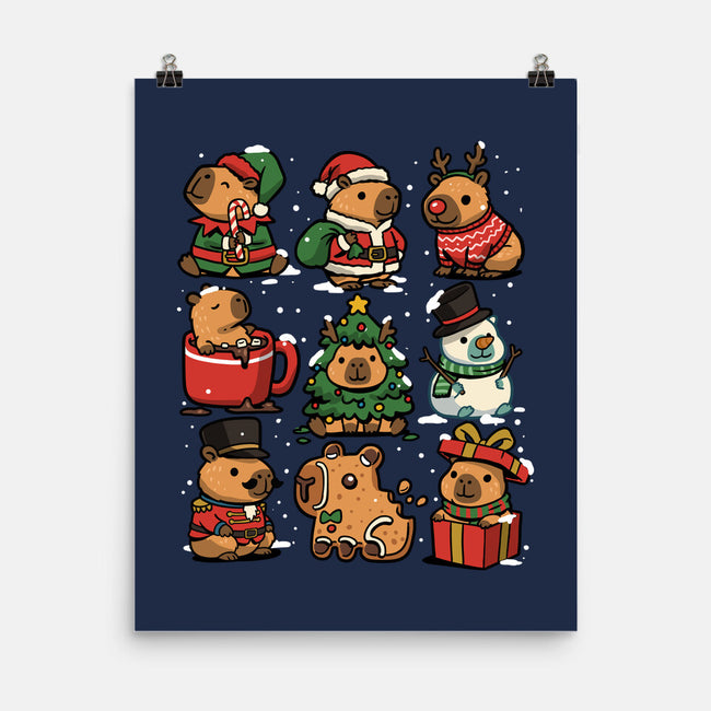 Christmas Capybaras-None-Matte-Poster-GoshWow