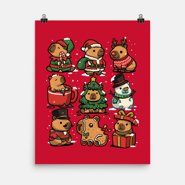 Christmas Capybaras-None-Matte-Poster-GoshWow