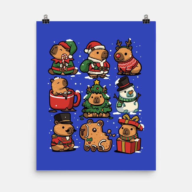 Christmas Capybaras-None-Matte-Poster-GoshWow