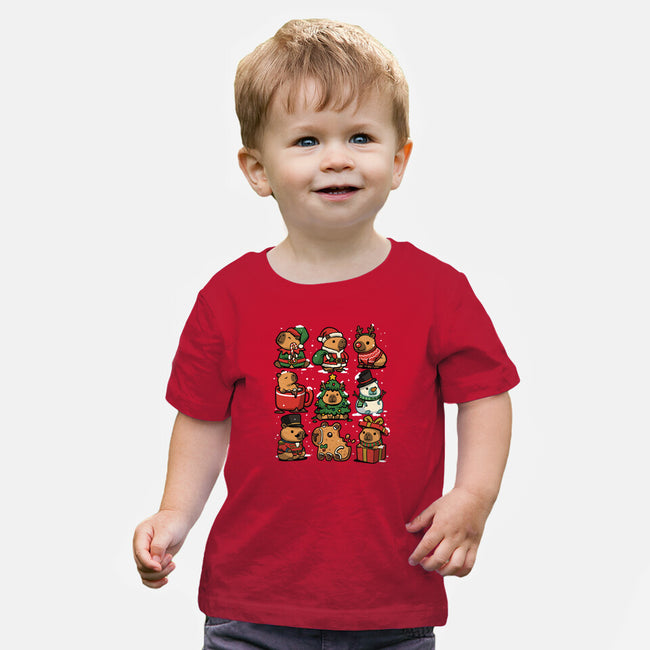 Christmas Capybaras-Baby-Basic-Tee-GoshWow