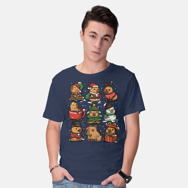 Christmas Capybaras-Mens-Basic-Tee-GoshWow