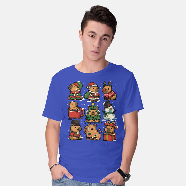 Christmas Capybaras-Mens-Basic-Tee-GoshWow