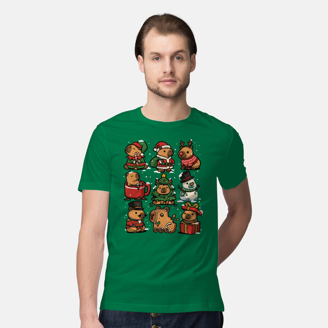 Christmas Capybaras-Mens-Premium-Tee-GoshWow