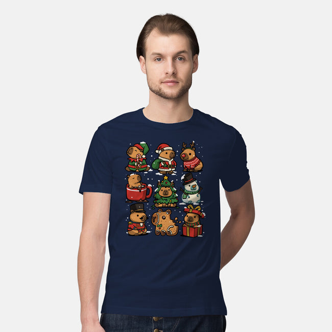 Christmas Capybaras-Mens-Premium-Tee-GoshWow