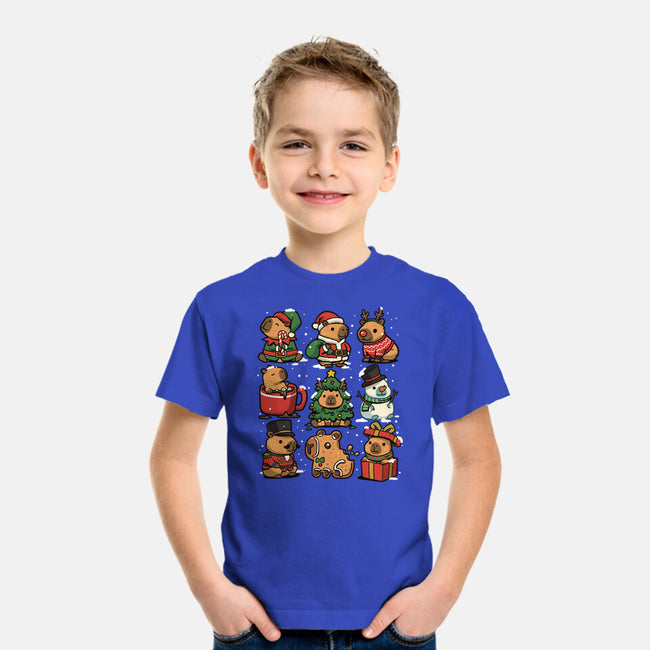 Christmas Capybaras-Youth-Basic-Tee-GoshWow