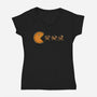 Pie-Man-Womens-V-Neck-Tee-GoshWow