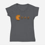 Pie-Man-Womens-V-Neck-Tee-GoshWow