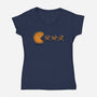 Pie-Man-Womens-V-Neck-Tee-GoshWow