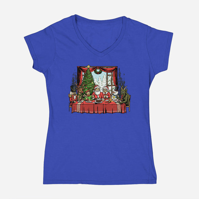 Last Christmas Supper-Womens-V-Neck-Tee-GoshWow