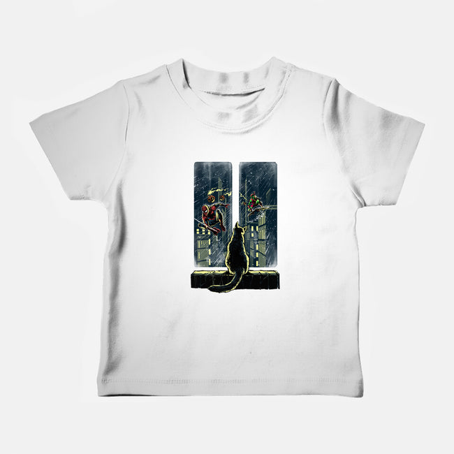 Curious Cat Superheroes-Baby-Basic-Tee-zascanauta