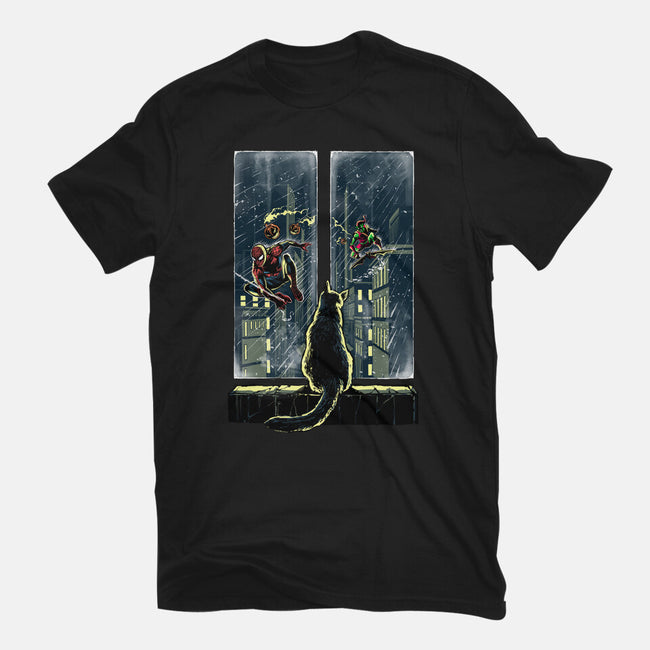 Curious Cat Superheroes-Womens-Fitted-Tee-zascanauta
