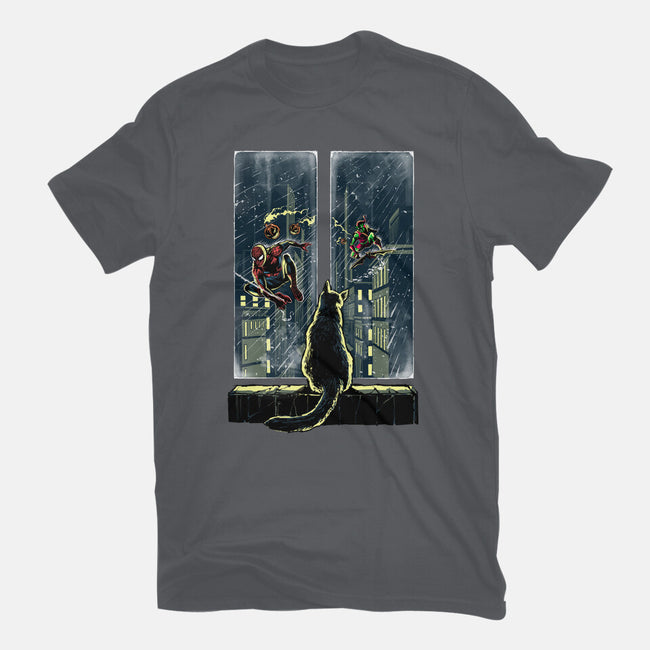 Curious Cat Superheroes-Womens-Fitted-Tee-zascanauta