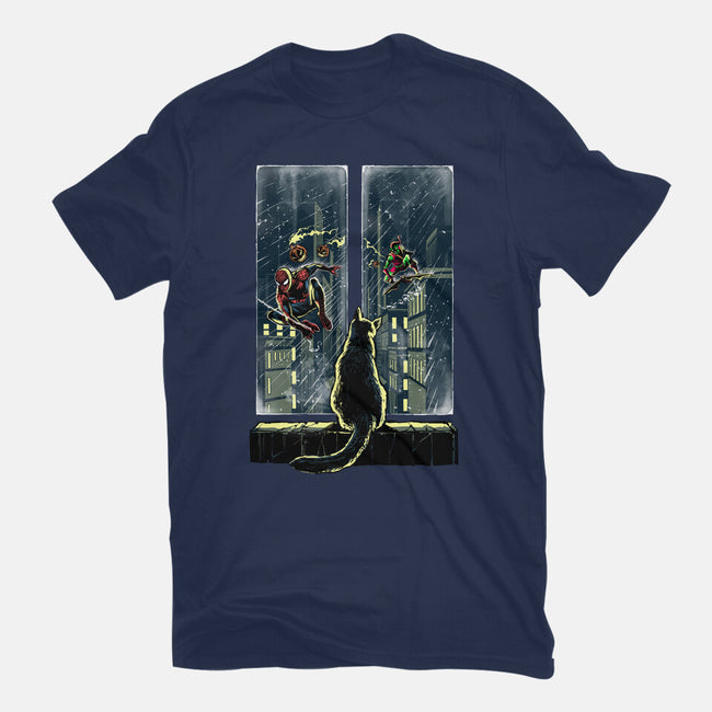 Curious Cat Superheroes-Womens-Fitted-Tee-zascanauta