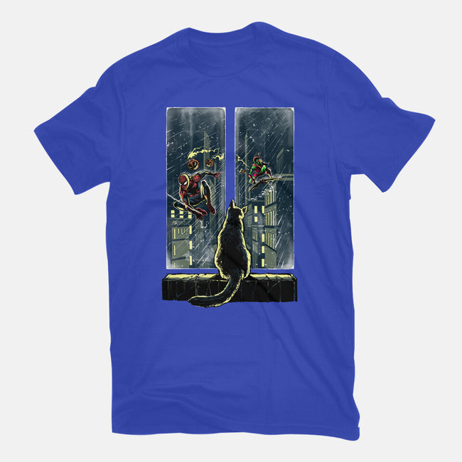 Curious Cat Superheroes-Womens-Fitted-Tee-zascanauta