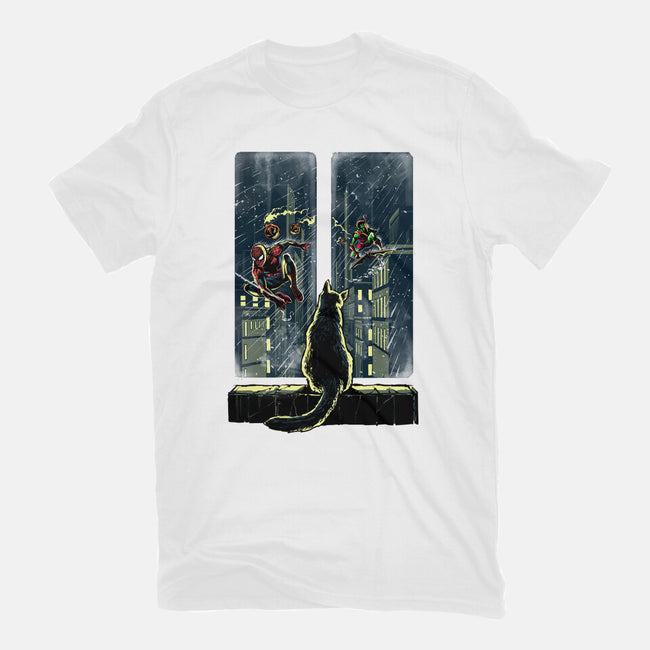 Curious Cat Superheroes-Unisex-Basic-Tee-zascanauta