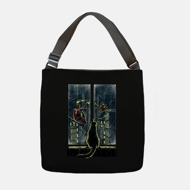 Curious Cat Superheroes-None-Adjustable Tote-Bag-zascanauta