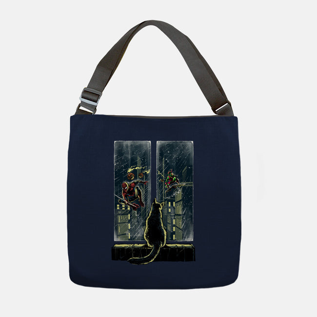 Curious Cat Superheroes-None-Adjustable Tote-Bag-zascanauta