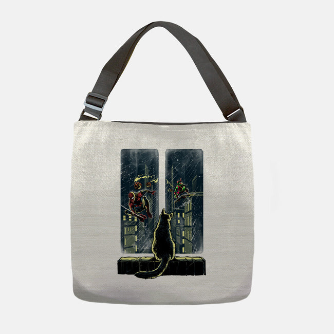 Curious Cat Superheroes-None-Adjustable Tote-Bag-zascanauta