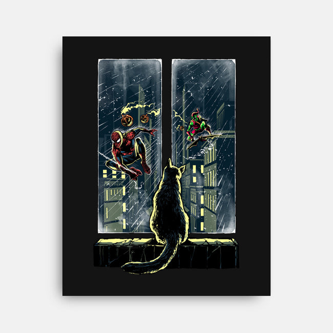 Curious Cat Superheroes-None-Stretched-Canvas-zascanauta
