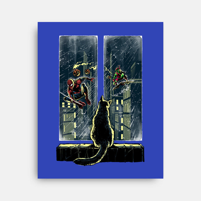 Curious Cat Superheroes-None-Stretched-Canvas-zascanauta