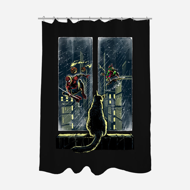 Curious Cat Superheroes-None-Polyester-Shower Curtain-zascanauta