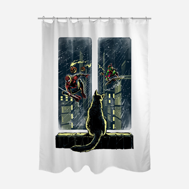 Curious Cat Superheroes-None-Polyester-Shower Curtain-zascanauta