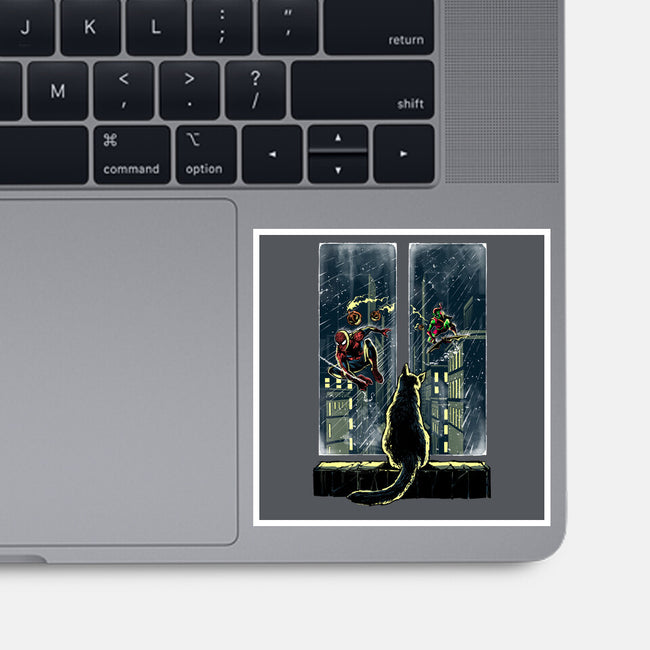 Curious Cat Superheroes-None-Glossy-Sticker-zascanauta