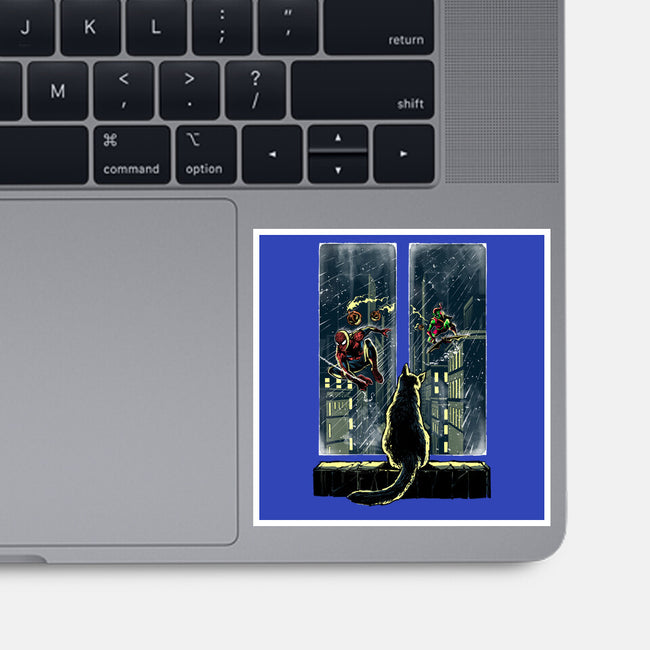 Curious Cat Superheroes-None-Glossy-Sticker-zascanauta