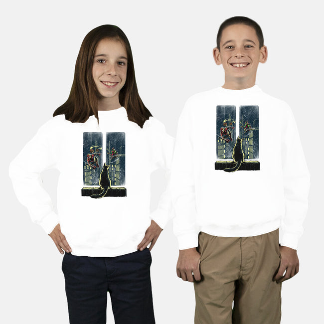Curious Cat Superheroes-Youth-Crew Neck-Sweatshirt-zascanauta