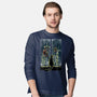 Curious Cat Superheroes-Mens-Long Sleeved-Tee-zascanauta