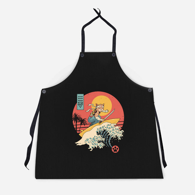 Catana Cat Surf Sunset Wave-Unisex-Kitchen-Apron-vp021