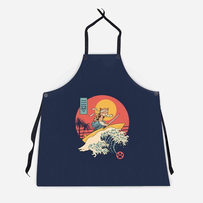 Catana Cat Surf Sunset Wave-Unisex-Kitchen-Apron-vp021