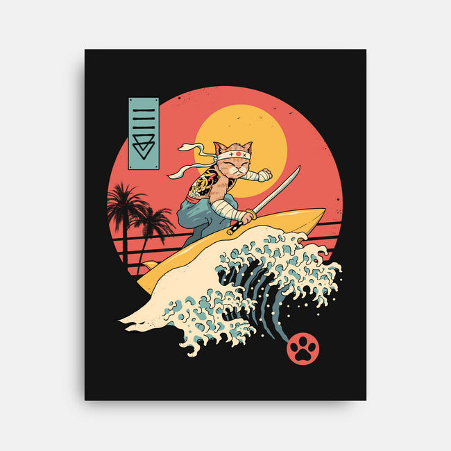 Catana Cat Surf Sunset Wave-None-Stretched-Canvas-vp021