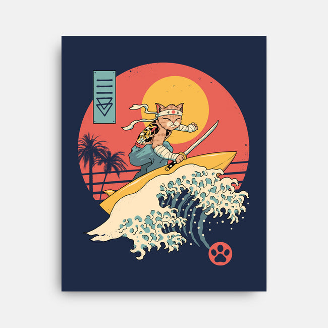 Catana Cat Surf Sunset Wave-None-Stretched-Canvas-vp021
