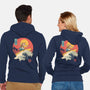 Catana Cat Surf Sunset Wave-Unisex-Zip-Up-Sweatshirt-vp021
