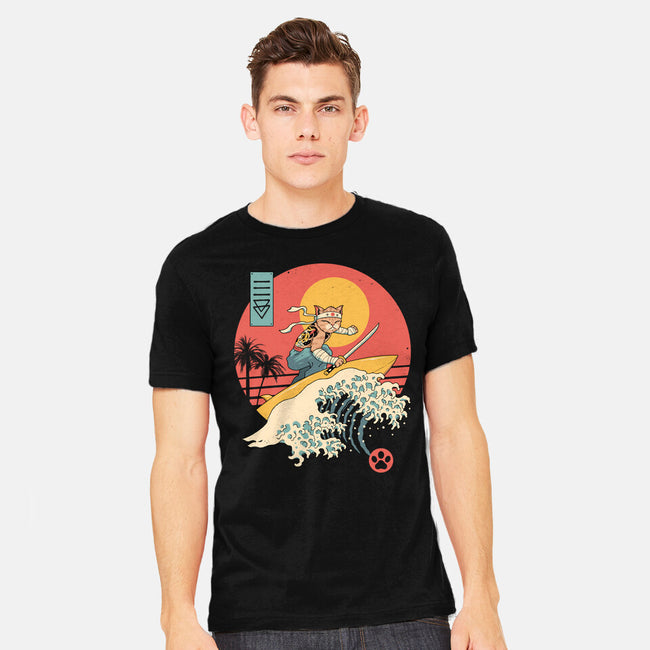 Catana Cat Surf Sunset Wave-Mens-Heavyweight-Tee-vp021