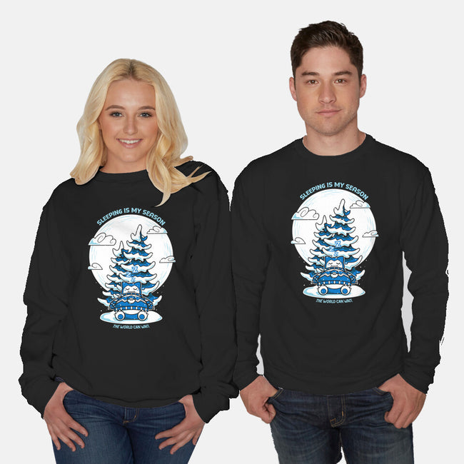 Sleeping Is My Season-Unisex-Crew Neck-Sweatshirt-krisren28