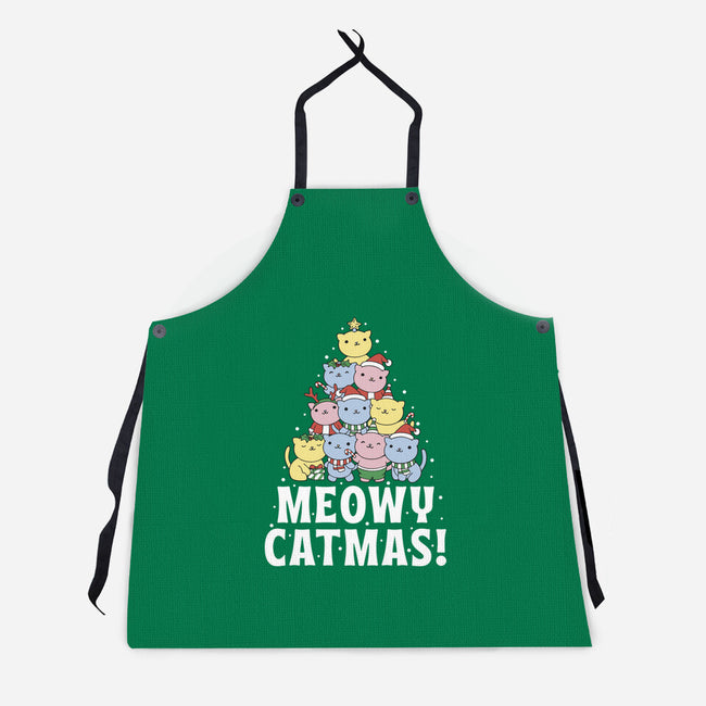 Meowy Catmas-Unisex-Kitchen-Apron-brunopires