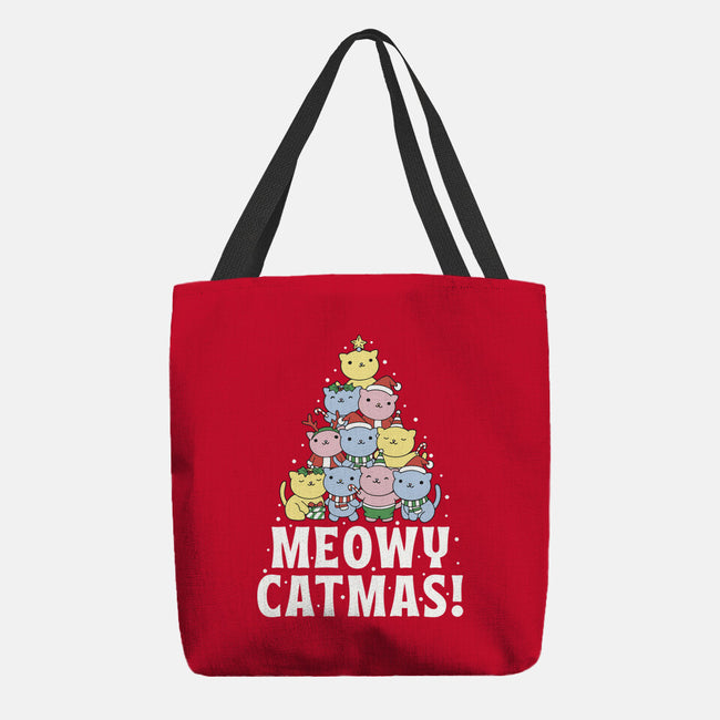 Meowy Catmas-None-Basic Tote-Bag-brunopires