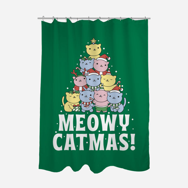 Meowy Catmas-None-Polyester-Shower Curtain-brunopires