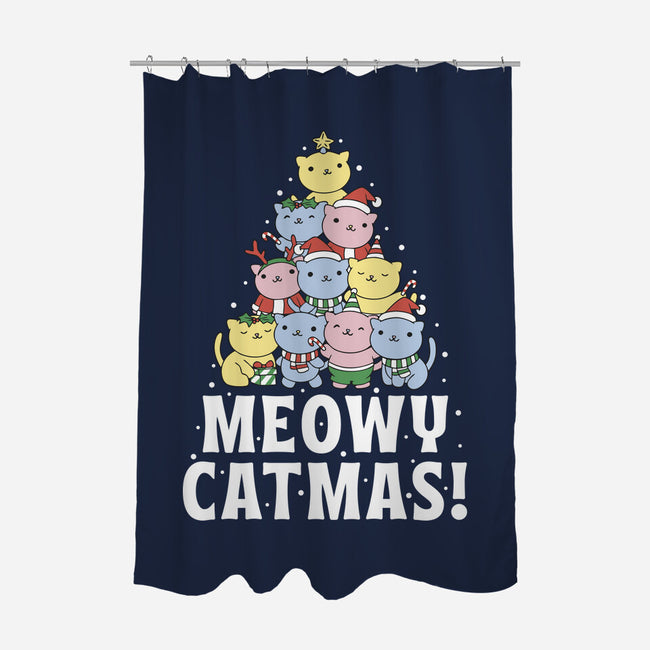 Meowy Catmas-None-Polyester-Shower Curtain-brunopires