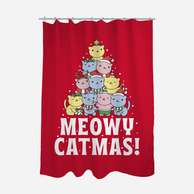 Meowy Catmas-None-Polyester-Shower Curtain-brunopires