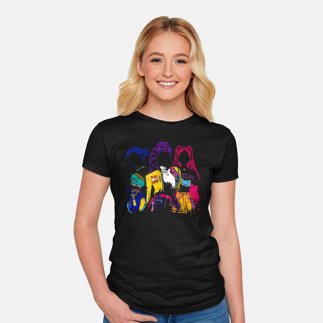 Hunters Behind The Shadows-Womens-Fitted-Tee-DrMonekers