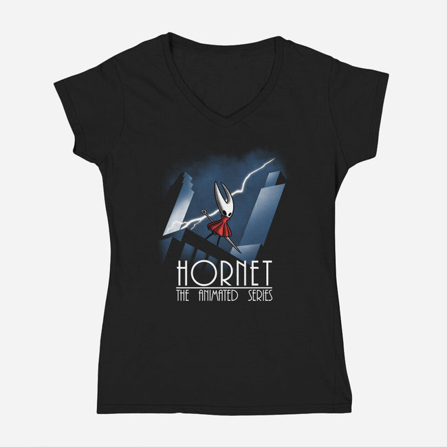 Hornet The Animated Series-Womens-V-Neck-Tee-Barbadifuoco