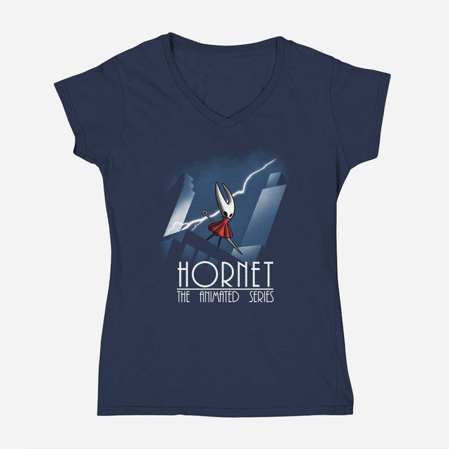 Hornet The Animated Series-Womens-V-Neck-Tee-Barbadifuoco