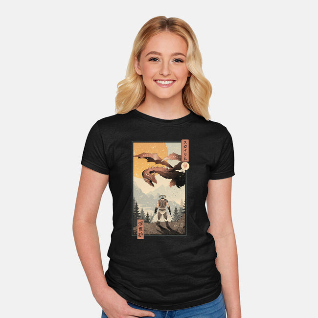 Skyrim Ukiyo-e-Womens-Fitted-Tee-vp021