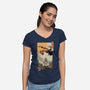 Skyrim Ukiyo-e-Womens-V-Neck-Tee-vp021