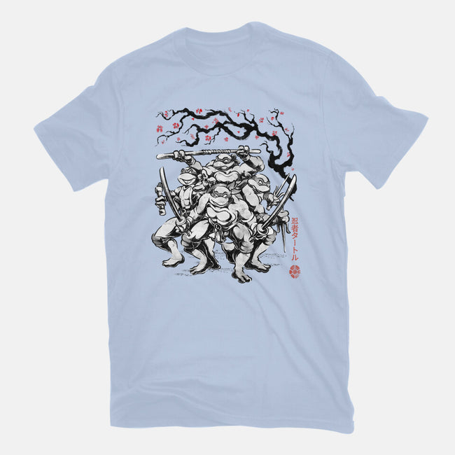 Classic Ninja Squad Sumi-E-Womens-Fitted-Tee-Astrobot Invention