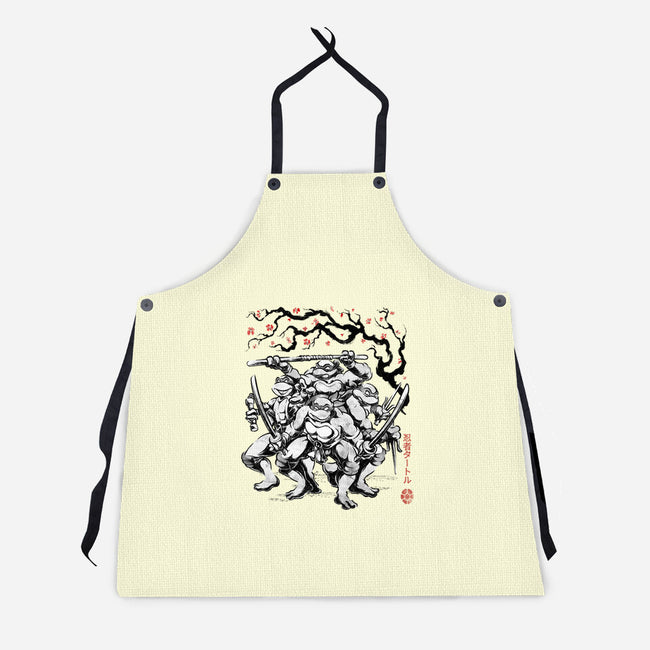 Classic Ninja Squad Sumi-E-Unisex-Kitchen-Apron-Astrobot Invention
