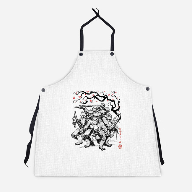 Classic Ninja Squad Sumi-E-Unisex-Kitchen-Apron-Astrobot Invention